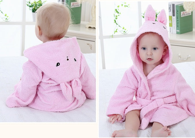 Baby Hooded Bath Towel – Cute Animal Cotton Robe