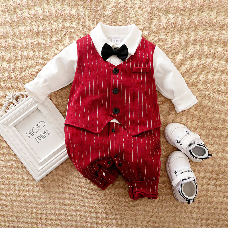 Baby Boy Autumn Romper – Cozy & Cute